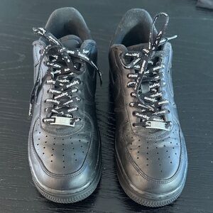 Supreme Black Leather Men's Sneakers
